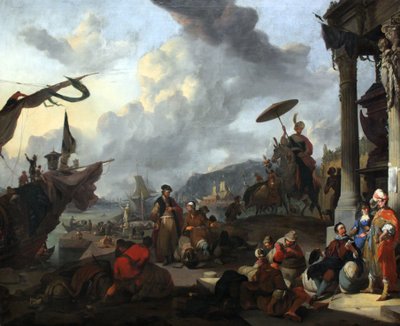 Mittelmeerhafen-Szene von Johannes Lingelbach